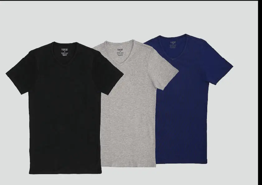 تيشيرت نصف كم برقبة V، عبوة من 3 قطع - الصورة 2