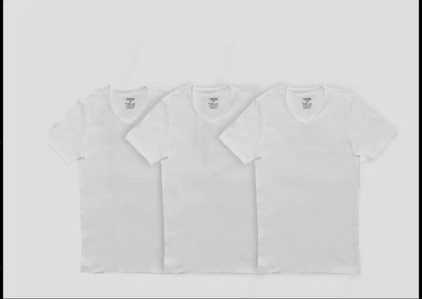 تيشيرت نصف كم برقبة V، عبوة من 3 قطع - الصورة 4