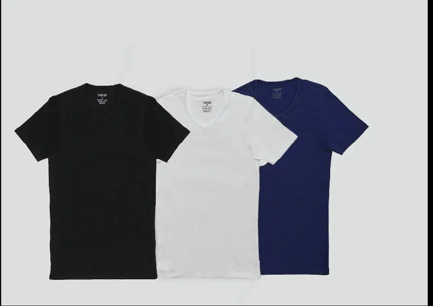 تيشيرت نصف كم برقبة V، عبوة من 3 قطع - الصورة 3