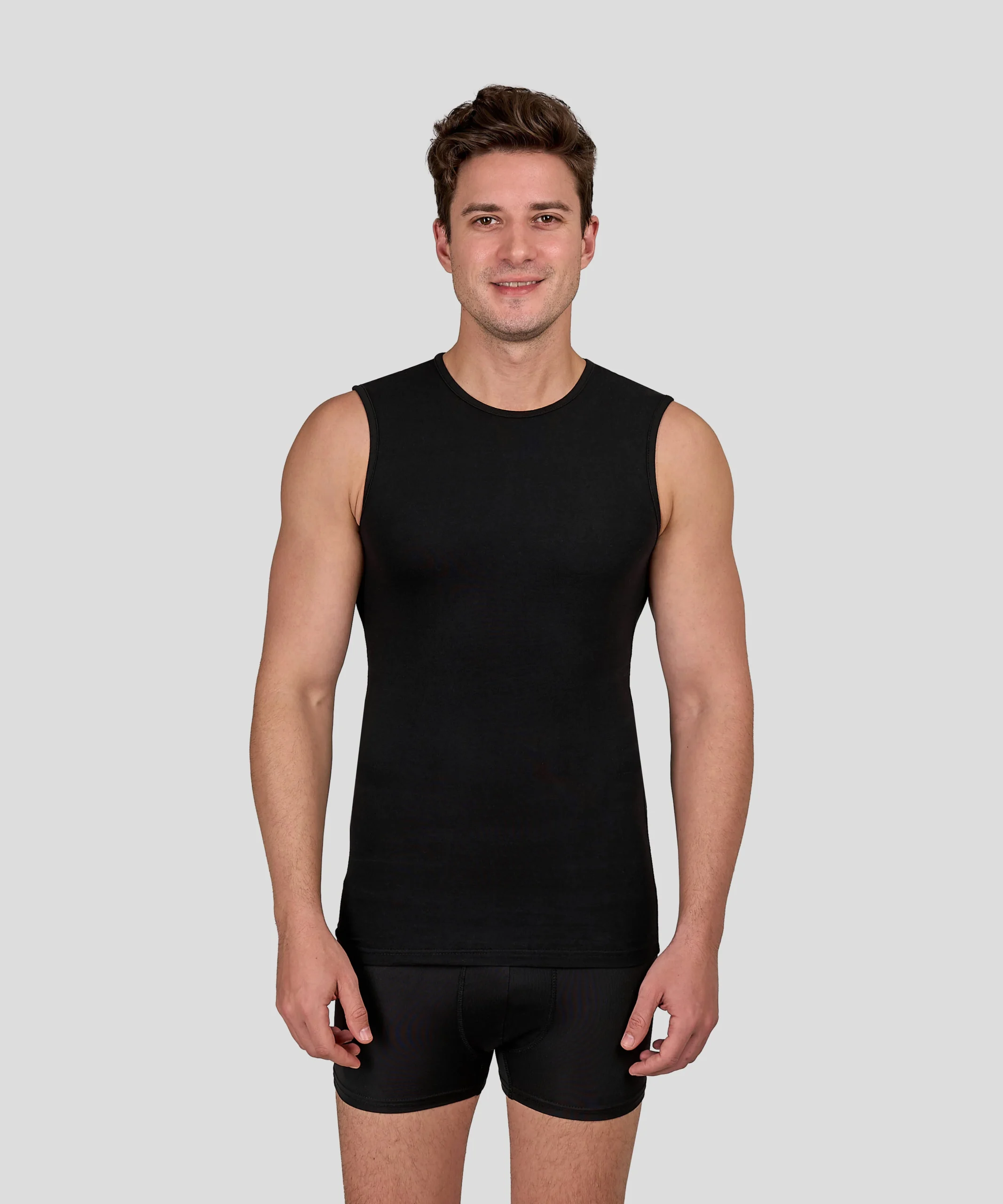 باك 3 تيشورات بلا كمّ مصنوعة من قطن فاخر - الصورة 4