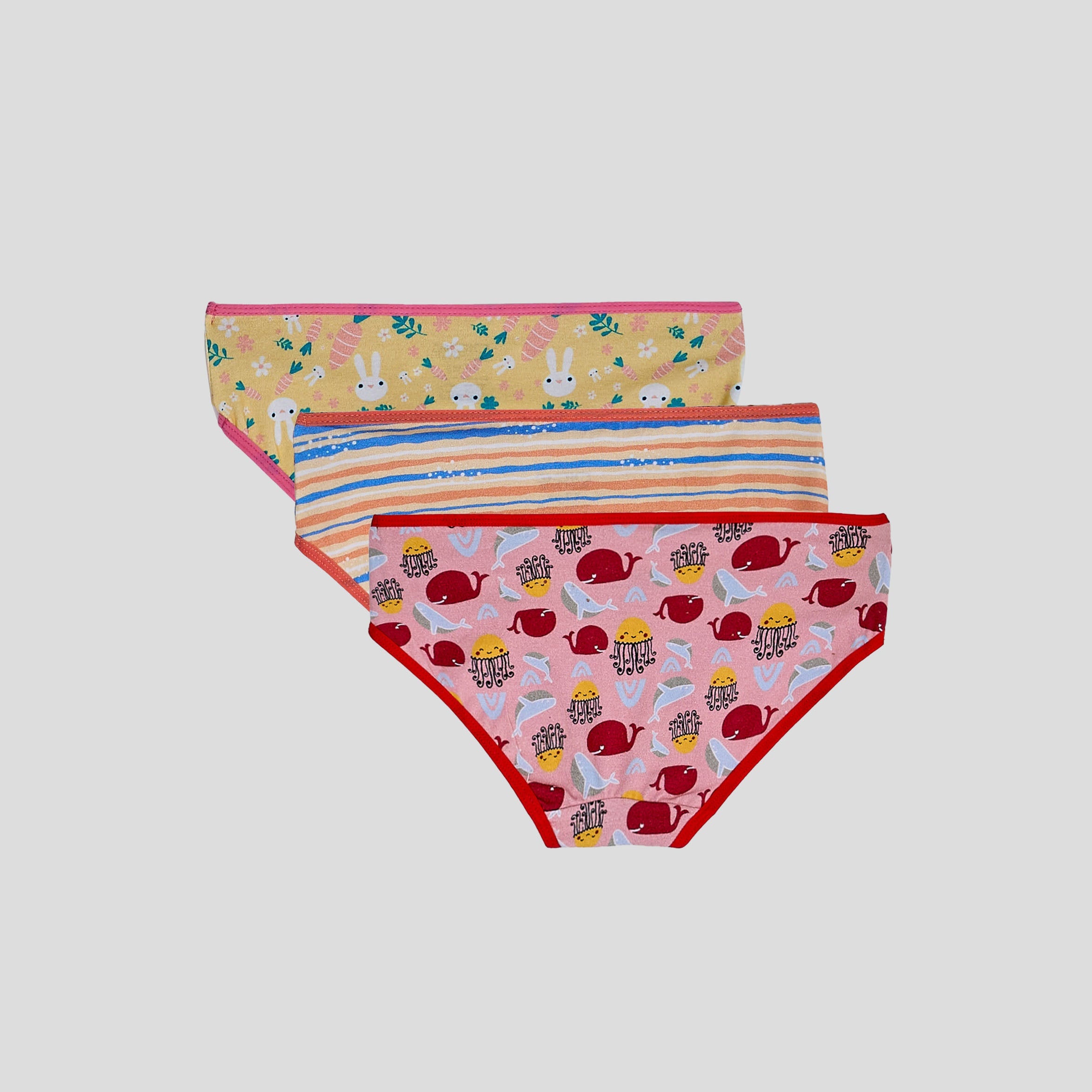سراويل داخلية ملونة للفتيات – عبوة 3 قطع بملمس ناعم ومريح - الصورة 2
