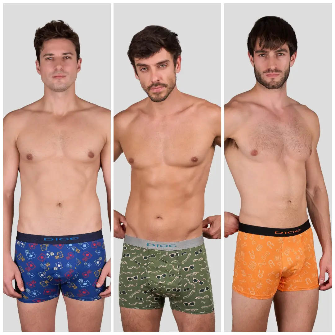 بوكسر رجالى مطبوع، عبوة من 3 قطع