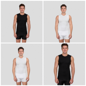 باك 3 تيشورات بلا كمّ مصنوعة من قطن فاخر