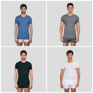 تيشرت داخلي نصف كم برقبة دائرية