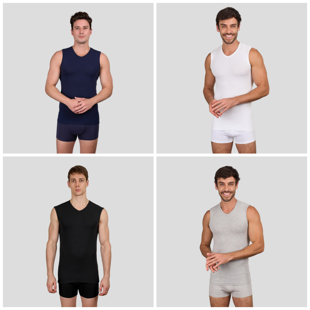 باك 3 تيشورات بلا كمّ round